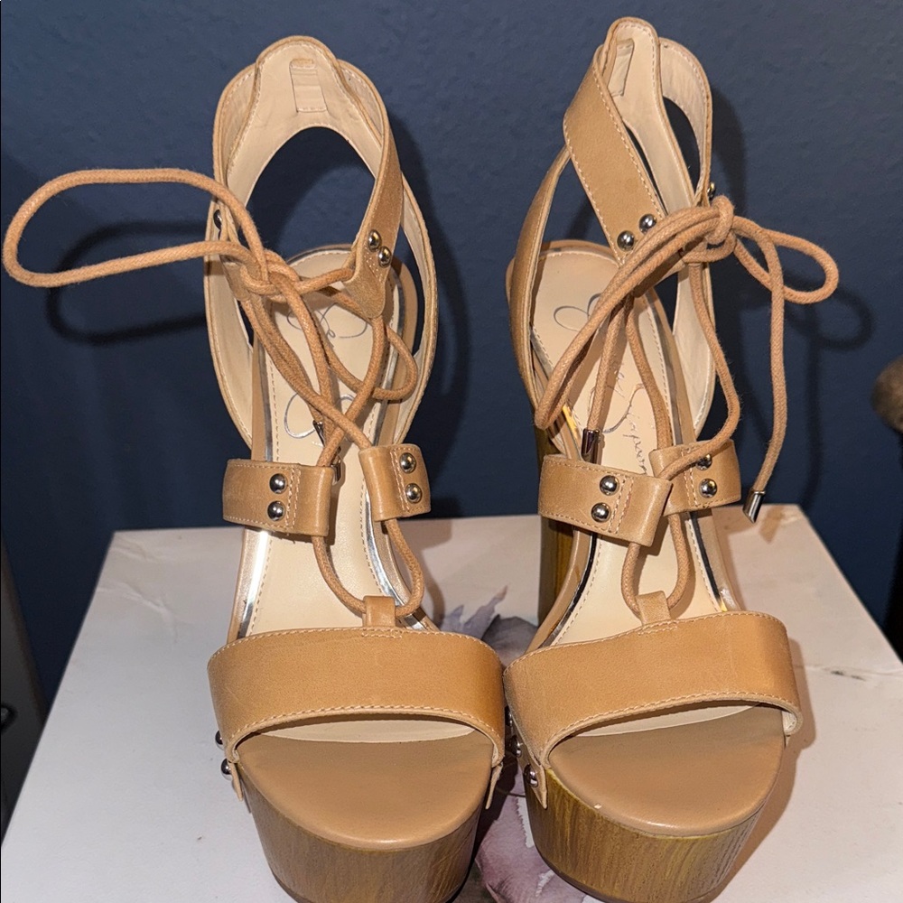 Jessica Simpson Tan Platform Heels